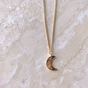 Gold Crescent Moon Necklace